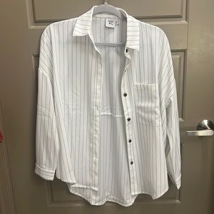 Princess Polly Stripe Beach Button Up | Color: White | Size: 2